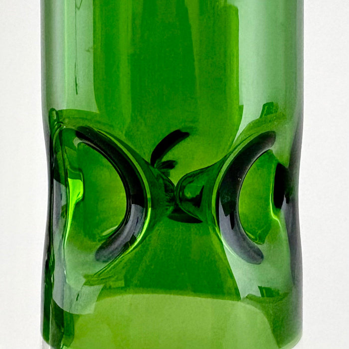 Wellcann | 14" Thickened Base Geometric Gold Beaker Glass Bong-Green | Jupiter Grass