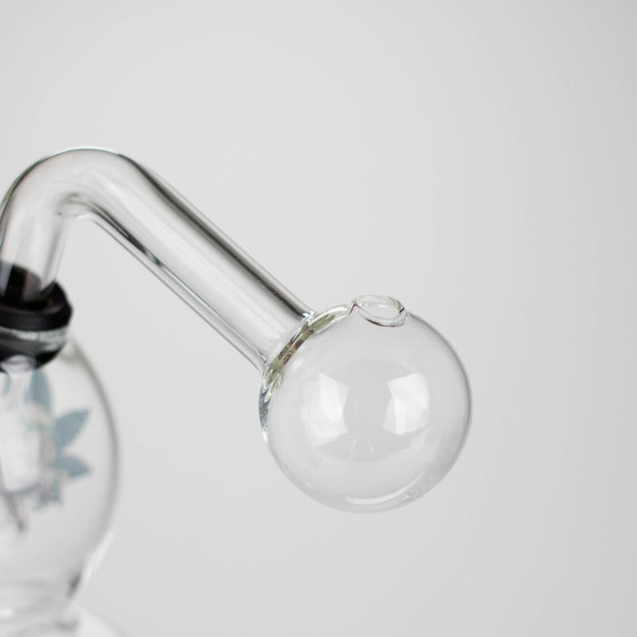 6" Flat Mush Mix Sticker Glass Oil Burner Pipe Unique Double Bubble Design