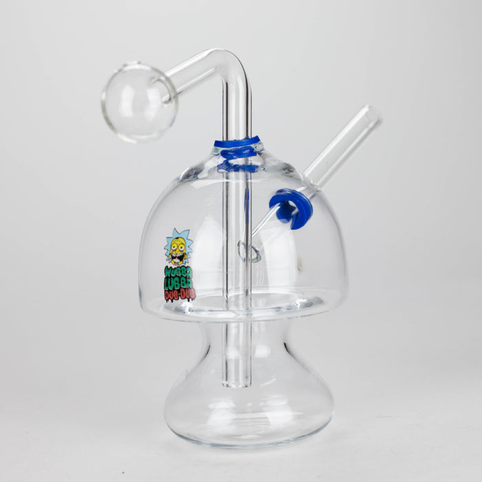 6" Mushroom Mix Sticker Glass Oil Burner Pipe Unique Borosilicate Dome Design