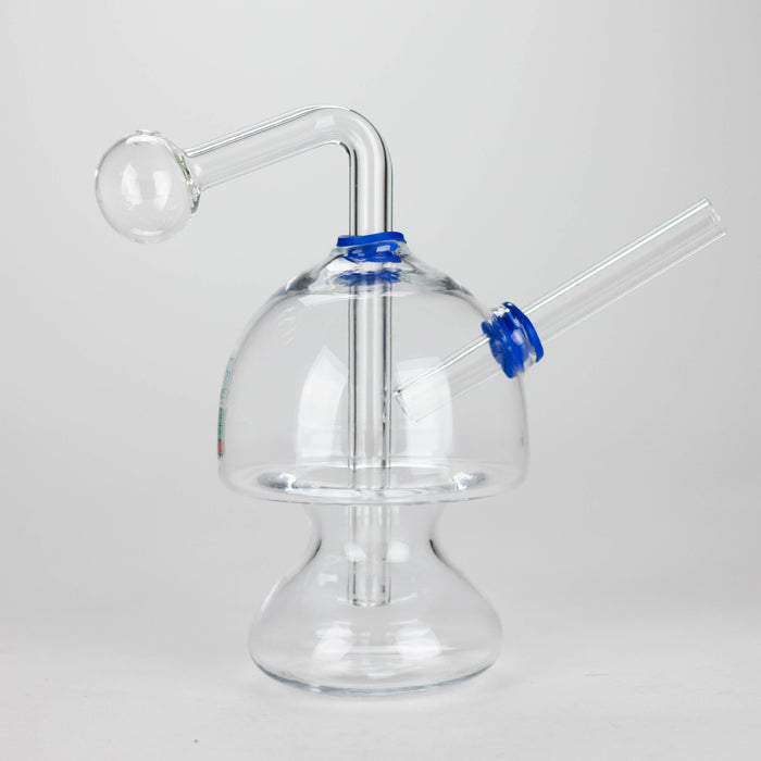 6" Mushroom Mix Sticker Glass Oil Burner Pipe Unique Borosilicate Dome Design