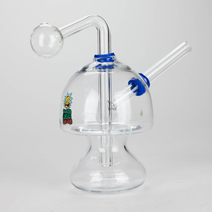 6" Mushroom Mix Sticker Glass Oil Burner Pipe Unique Borosilicate Dome Design