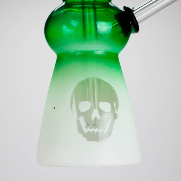 6" Flat Bottom Skull Glass Oil Burner Compact Design with Assorted Colors