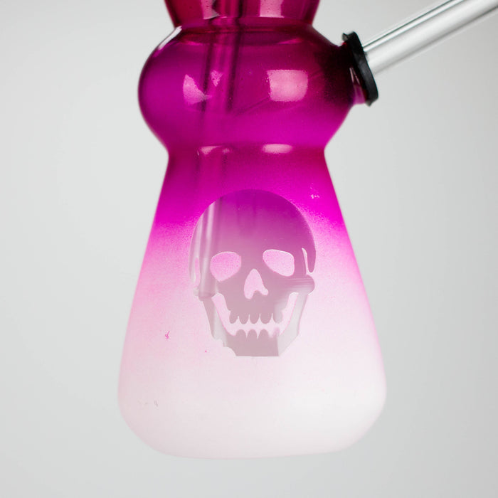 6" Round Bottom Skull Glass Oil Burner Compact Design with Assorted Colors