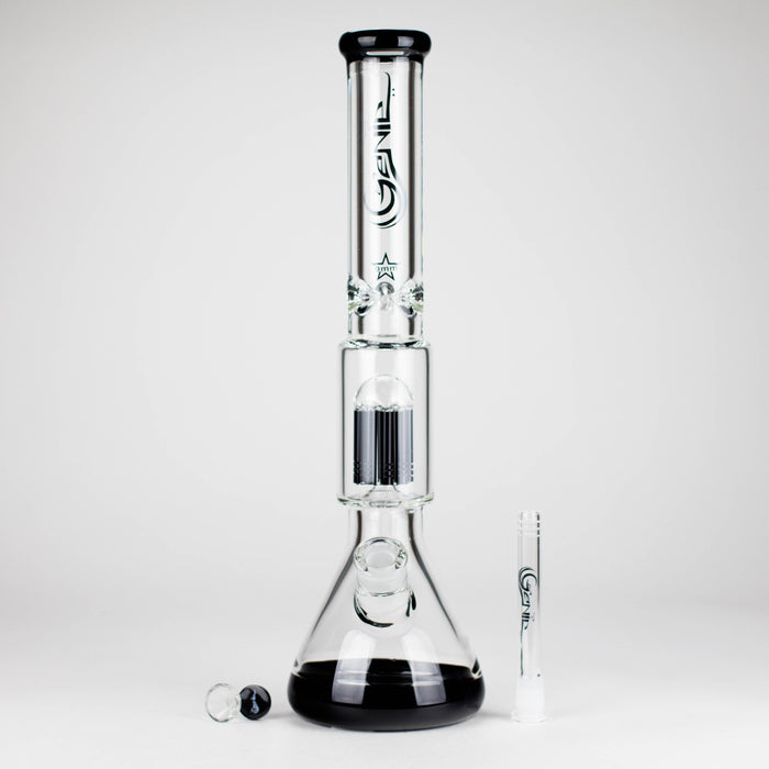 Genie | 17.5" 10-Arm 9mm Colored Bottom Glass Bong [GE4180] | Jupiter Grass