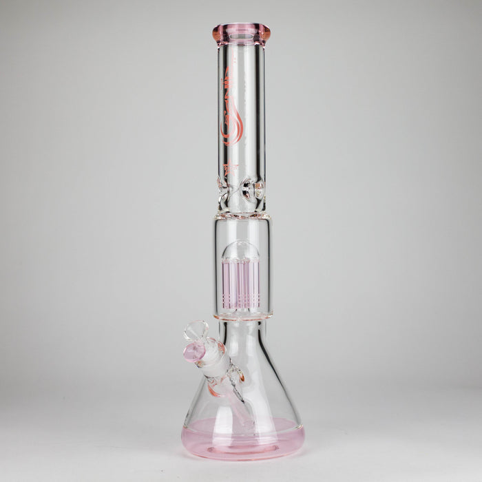 Genie | 17.5" 10-Arm 9mm Colored Bottom Glass Bong [GE4180] | Jupiter Grass