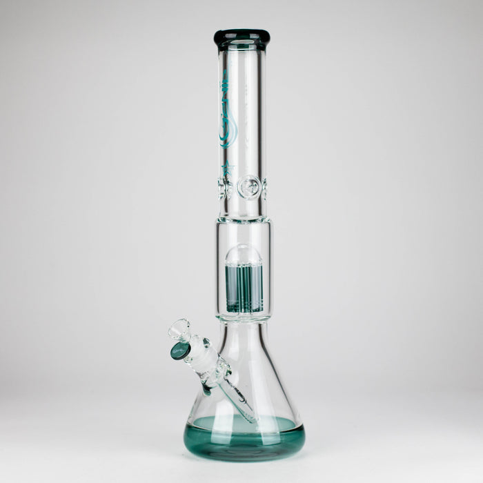 Genie | 17.5" 10-Arm 9mm Colored Bottom Glass Bong [GE4180] | Jupiter Grass
