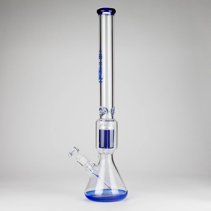 Genie | 24" 12-Arm 9mm Colored Bottom Glass Water Bong [F7-004-1] | Jupiter Grass