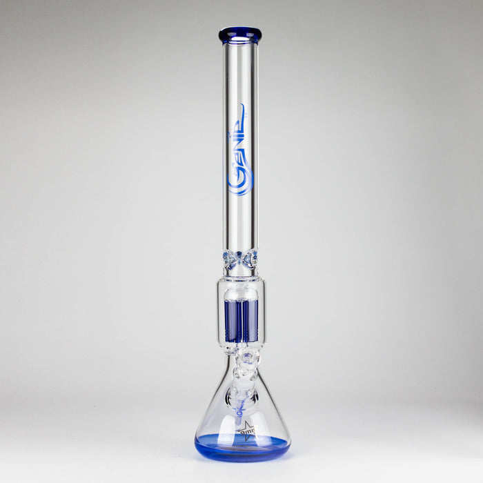Genie | 24" 12-Arm 9mm Colored Bottom Glass Water Bong [F7-004-1] | Jupiter Grass