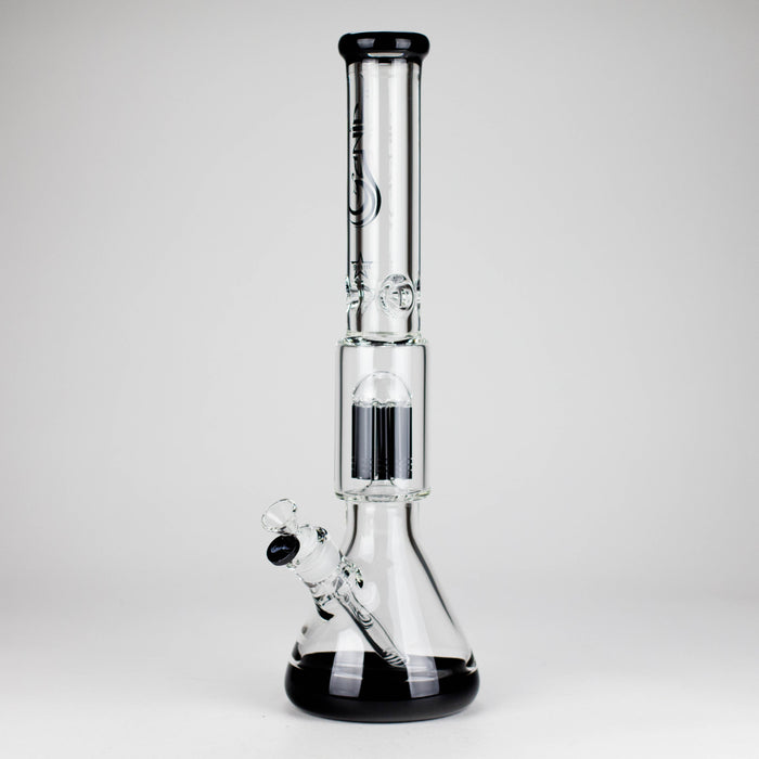 Genie | 17.5" 10-Arm 9mm Colored Bottom Glass Bong [GE4180] | Jupiter Grass