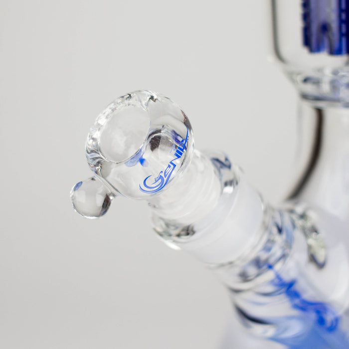 Genie | 24" 12-Arm 9mm Colored Bottom Glass Water Bong [F7-004-1] | Jupiter Grass