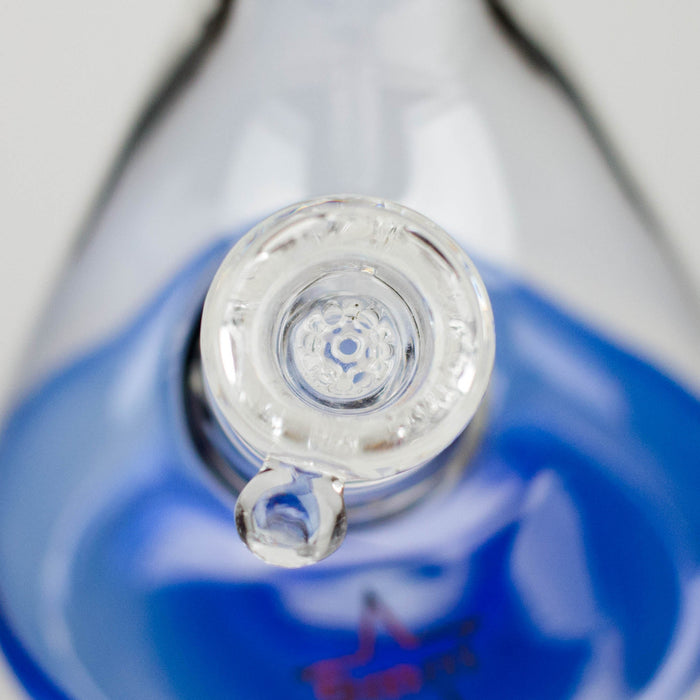 Genie | 24" 12-Arm 9mm Colored Bottom Glass Water Bong [F7-004-1] | Jupiter Grass