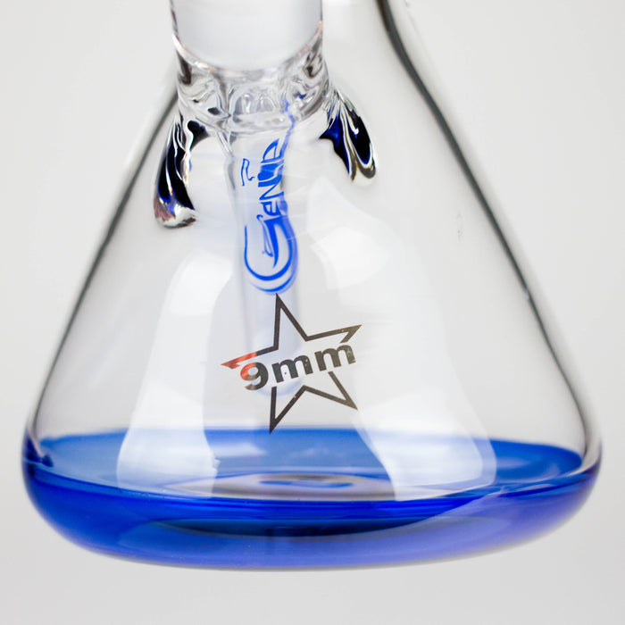Genie | 24" 12-Arm 9mm Colored Bottom Glass Water Bong [F7-004-1] | Jupiter Grass