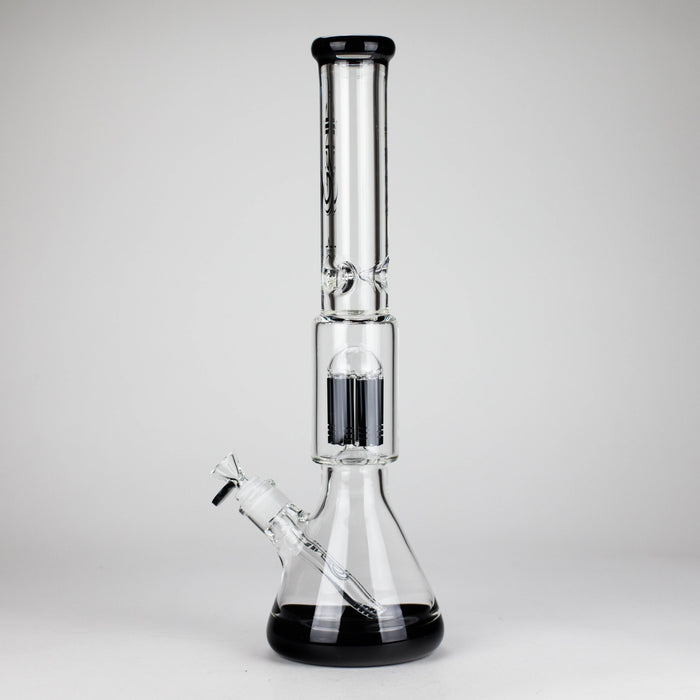 Genie | 17.5" 10-Arm 9mm Colored Bottom Glass Bong [GE4180] | Jupiter Grass