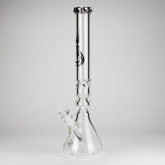 Genie | 19.5" 9mm Curved Shaft Glass Beaker Bong [F7-002-1] | Jupiter Grass