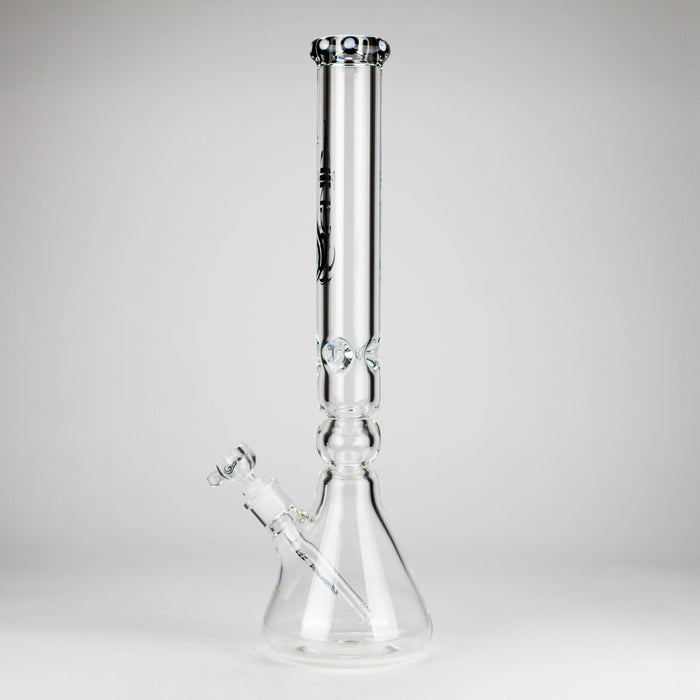 Genie | 19.5" 9mm Curved Shaft Glass Beaker Bong [F7-002-1] | Jupiter Grass