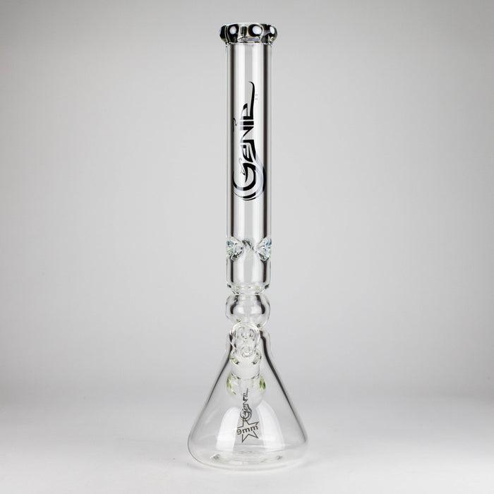 Genie | 19.5" 9mm Curved Shaft Glass Beaker Bong [F7-002-1] | Jupiter Grass