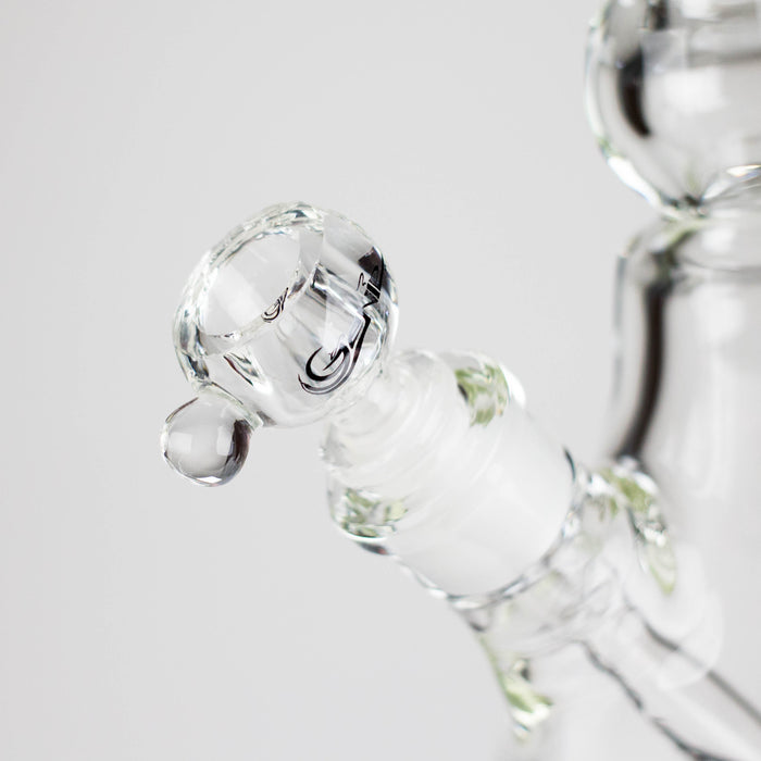Genie | 19.5" 9mm Curved Shaft Glass Beaker Bong [F7-002-1] | Jupiter Grass