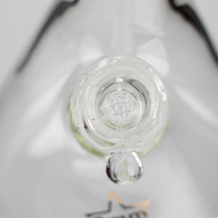 Genie | 19.5" 9mm Curved Shaft Glass Beaker Bong [F7-002-1] | Jupiter Grass