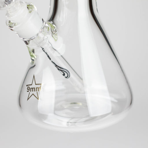 Genie | 19.5" 9mm Curved Shaft Glass Beaker Bong [F7-002-1] | Jupiter Grass