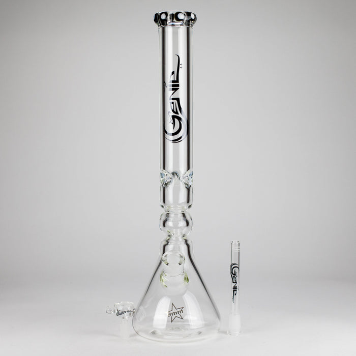 Genie | 19.5" 9mm Curved Shaft Glass Beaker Bong [F7-002-1] | Jupiter Grass