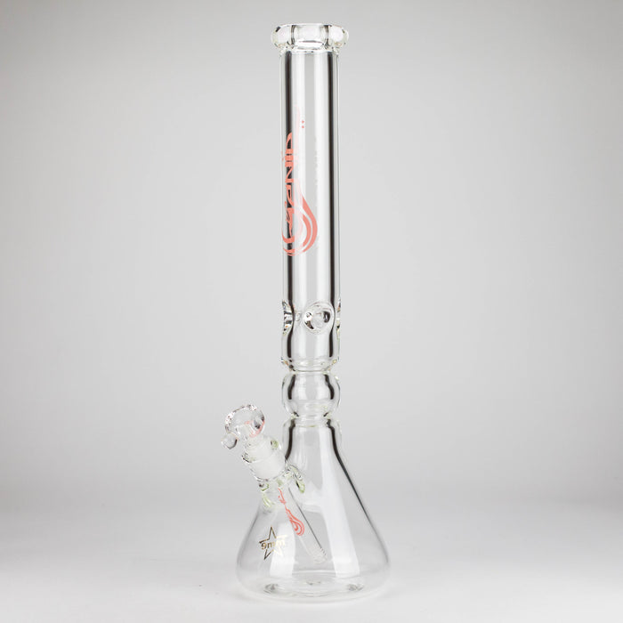 Genie | 19.5" 9mm Curved Shaft Glass Beaker Bong [F7-002-1] | Jupiter Grass
