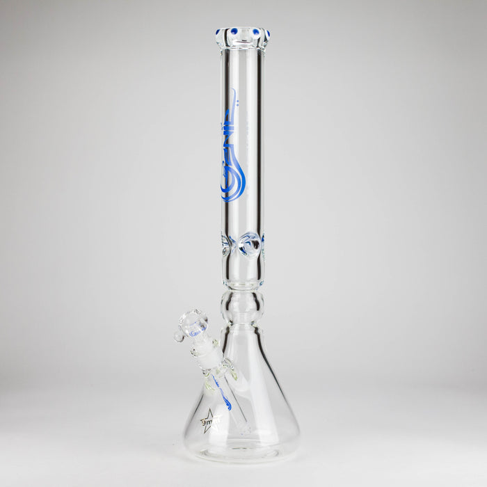 Genie | 19.5" 9mm Curved Shaft Glass Beaker Bong [F7-002-1] | Jupiter Grass