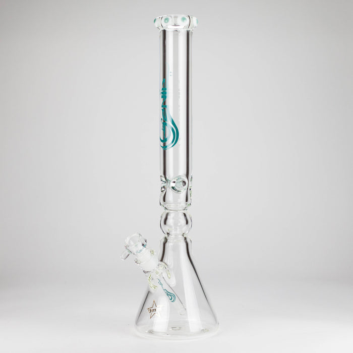 Genie | 19.5" 9mm Curved Shaft Glass Beaker Bong [F7-002-1] | Jupiter Grass