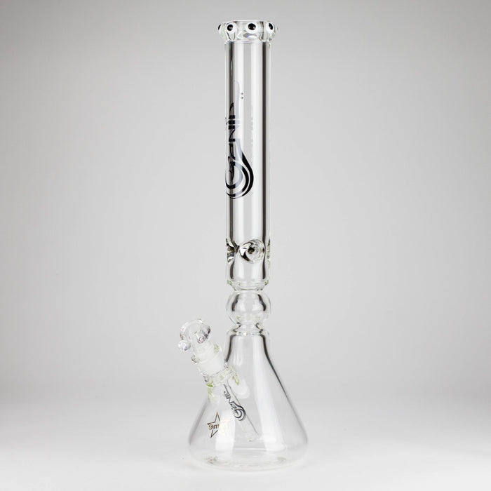 Genie | 19.5" 9mm Curved Shaft Glass Beaker Bong [F7-002-1] | Jupiter Grass