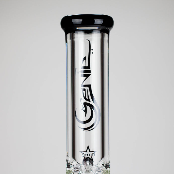 Genie | 17.5" 10-Arm 9mm Colored Bottom Glass Bong [GE4180] | Jupiter Grass