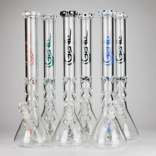 Genie | 19.5" 9mm Curved Shaft Glass Beaker Bong [F7-002-1] | Jupiter Grass
