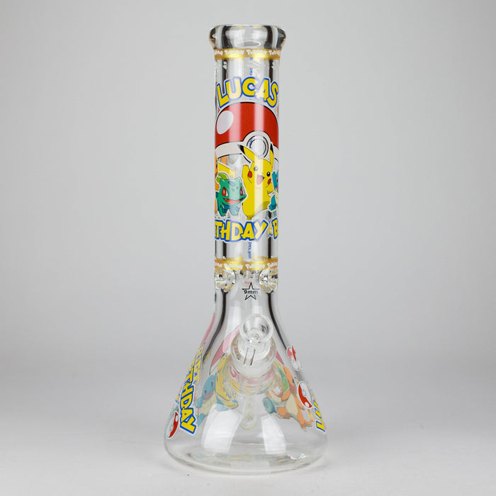 14" PK Cartoon Glow In The Dark 9mm Glass Bong [PIP863] | Jupiter Grass
