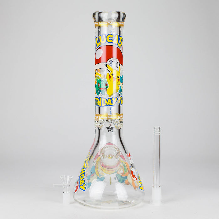 14" PK Cartoon Glow In The Dark 9mm Glass Bong [PIP863] | Jupiter Grass