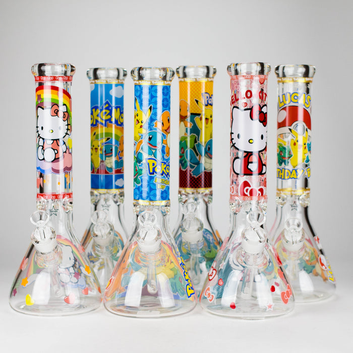 14" PK Cartoon Glow In The Dark 9mm Glass Bong [PIP863] | Jupiter Grass