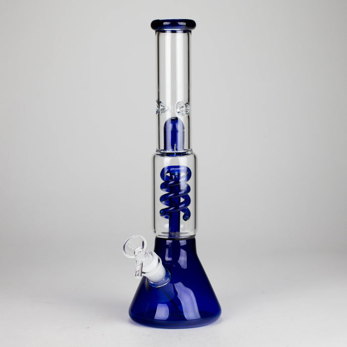 13" Color Accented Glass Water Bong with Coil Percolator & Splash Guard | Jupiter Grass