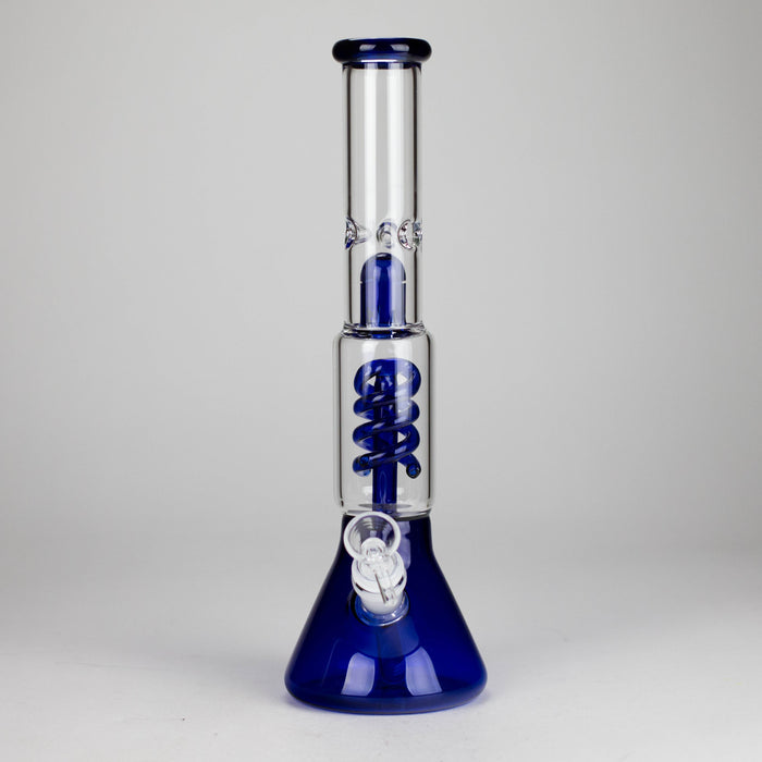 13" Color Accented Glass Water Bong with Coil Percolator & Splash Guard | Jupiter Grass