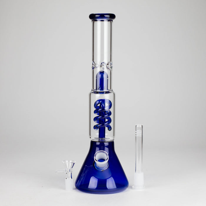 13" Color Accented Glass Water Bong with Coil Percolator & Splash Guard | Jupiter Grass