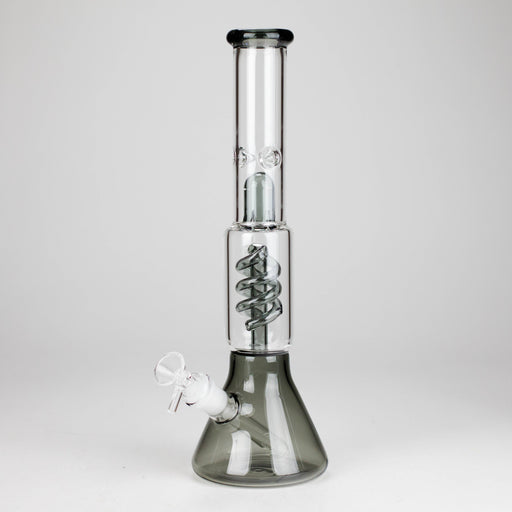 13" Color Accented Glass Water Bong with Coil Percolator & Splash Guard | Jupiter Grass