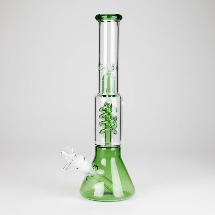 13" Color Accented Glass Water Bong with Coil Percolator & Splash Guard | Jupiter Grass