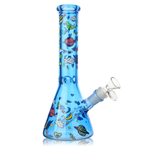 10" 5mm Milkyway Glass Beaker Bong - 4 Assorted Colours | Jupiter Grass