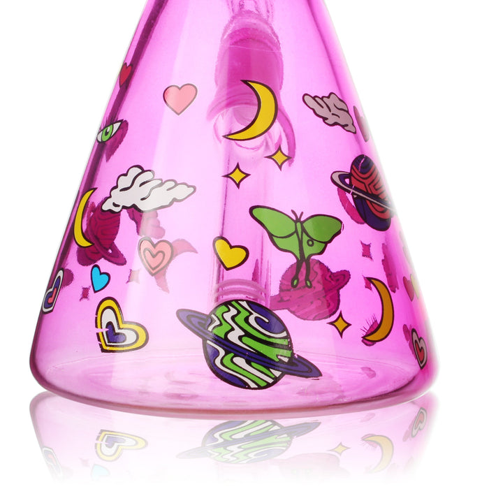 10" 5mm Milkyway Glass Beaker Bong - 4 Assorted Colours | Jupiter Grass