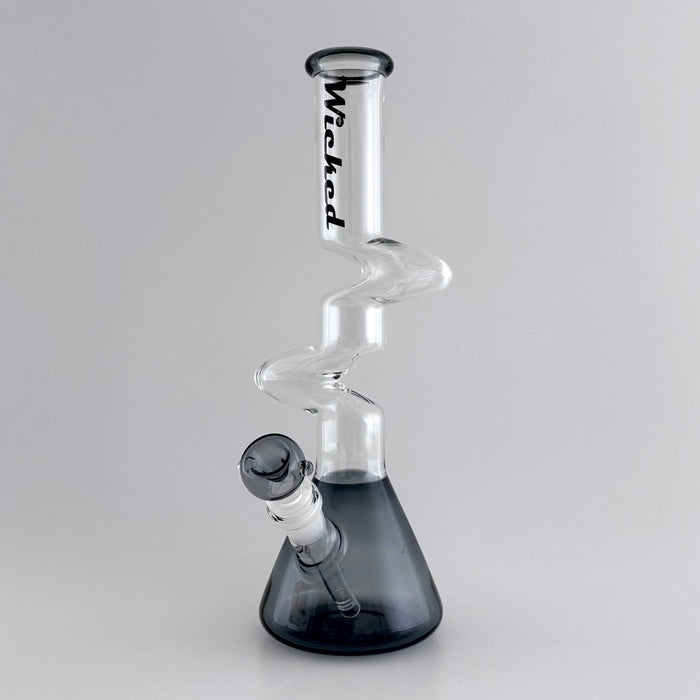 Wicked | Zig-Zag 12" 4mm 4 Colours Assorted Glass Beaker Bong | Jupiter Grass