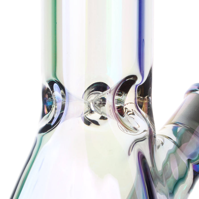 Fortune | Electroplated 14" 7mm Pyramid Base Glass Beaker Bong | Jupiter Grass