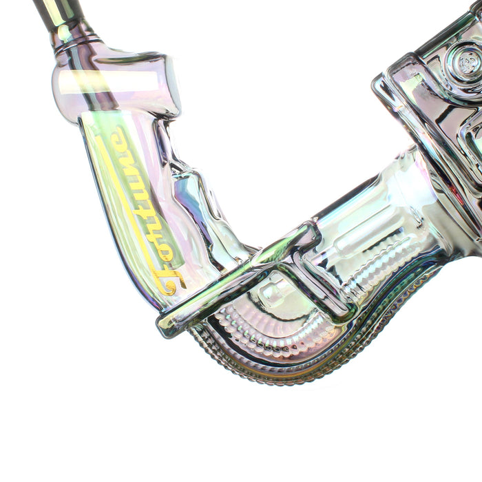 Fortune | 24" Electroplated Gatling Gun Glass Bong with Hardwood Stand | Jupiter Grass