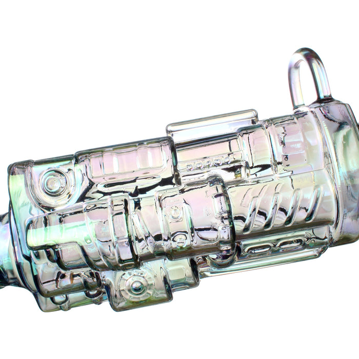 Fortune | 24" Electroplated Gatling Gun Glass Bong with Hardwood Stand | Jupiter Grass