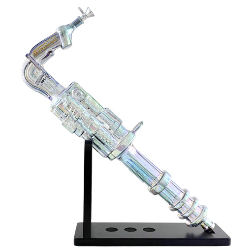 Fortune | 24" Electroplated Gatling Gun Glass Bong with Hardwood Stand | Jupiter Grass