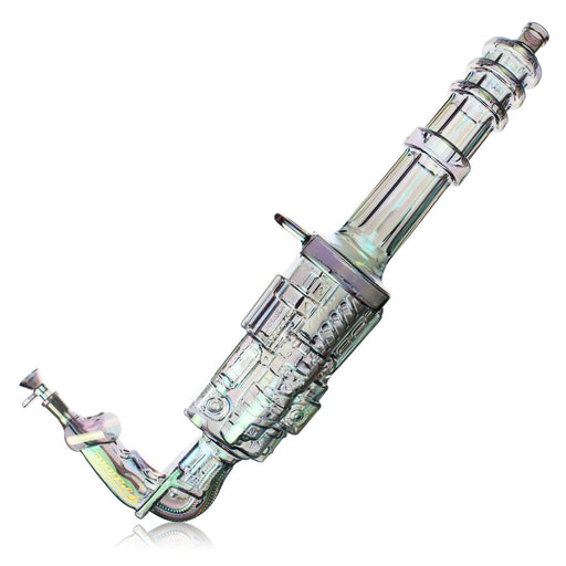 Fortune | 24" Electroplated Gatling Gun Glass Bong with Hardwood Stand | Jupiter Grass