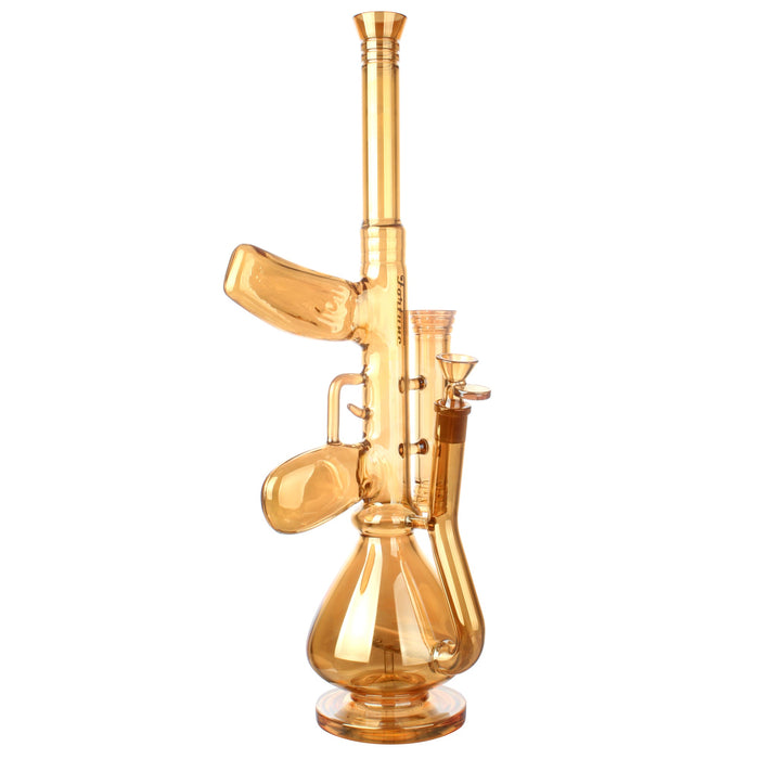 Fortune | 18" AK-47 Style Electroplated Glass Bong | Jupiter Grass