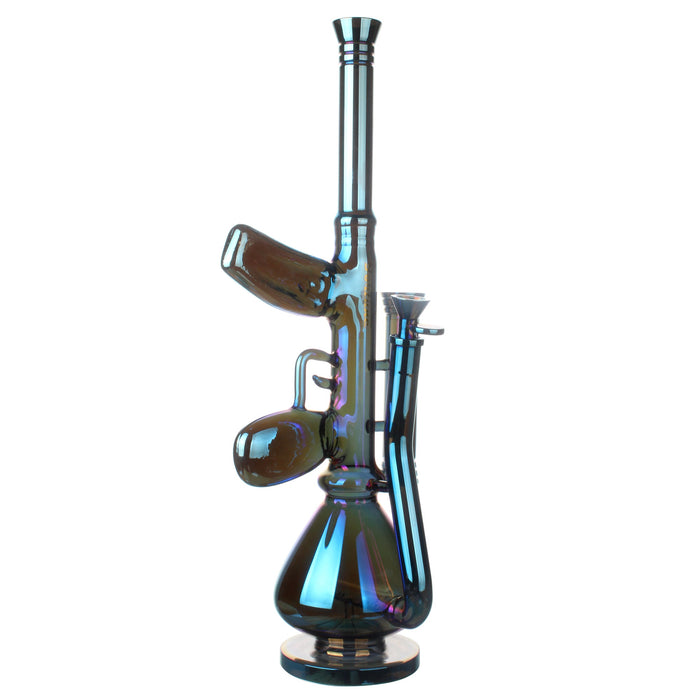 Fortune | 18" AK-47 Style Electroplated Glass Bong | Jupiter Grass