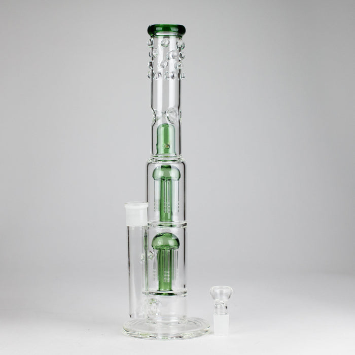 16" Triple Perc Straight Tube – Premium Glass Bong with Maximum Filtration | Jupiter Grass