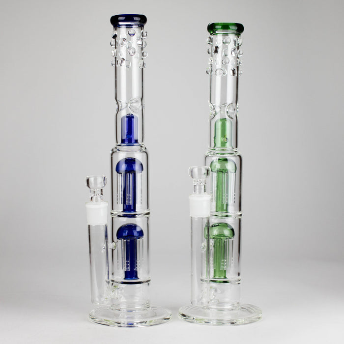 16" Triple Perc Straight Tube – Premium Glass Bong with Maximum Filtration | Jupiter Grass